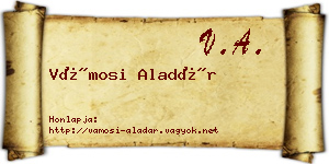 Vámosi Aladár névjegykártya